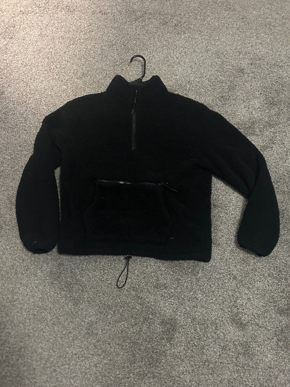 Cozy Black Sherpa Half-Zip Pullover